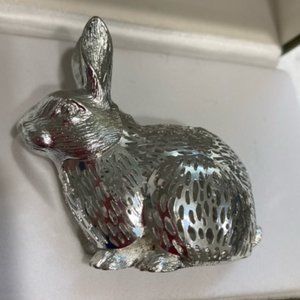 Christofle France Lumiere Collection-Silver-plate Pierced Sitting Rabbit